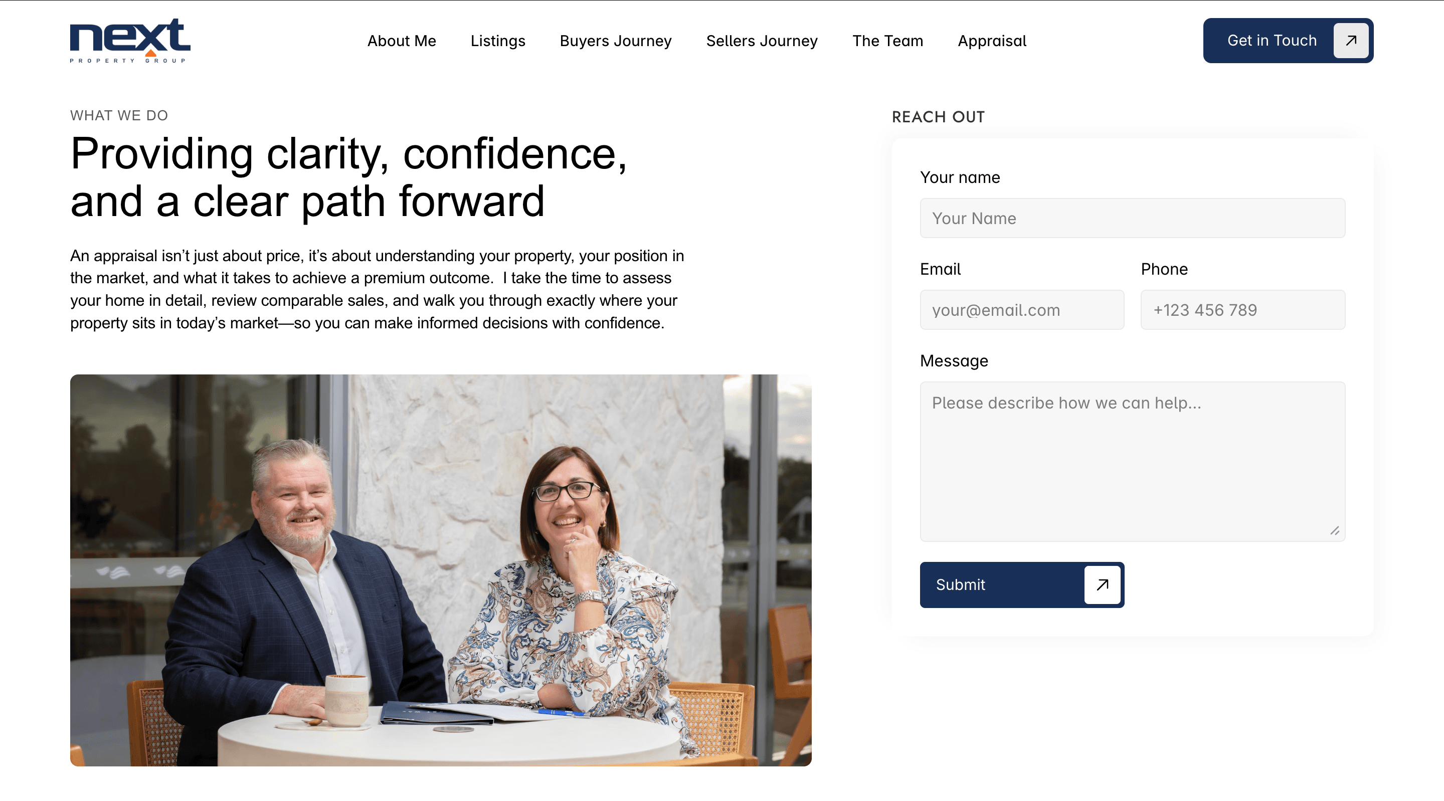 Mary-Ann McLoughlin website positioning section example